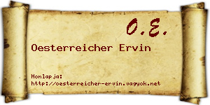 Oesterreicher Ervin névjegykártya